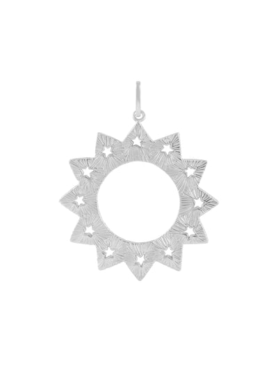 Sun talisman pendant for men. Silver