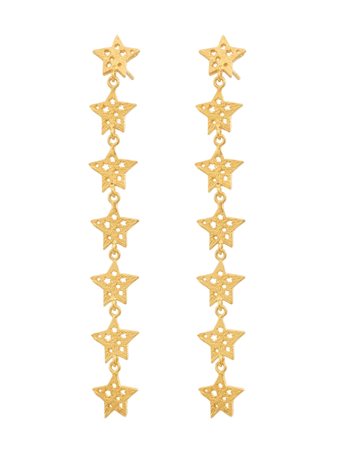 7 stars earrings. Silver, gold-plated