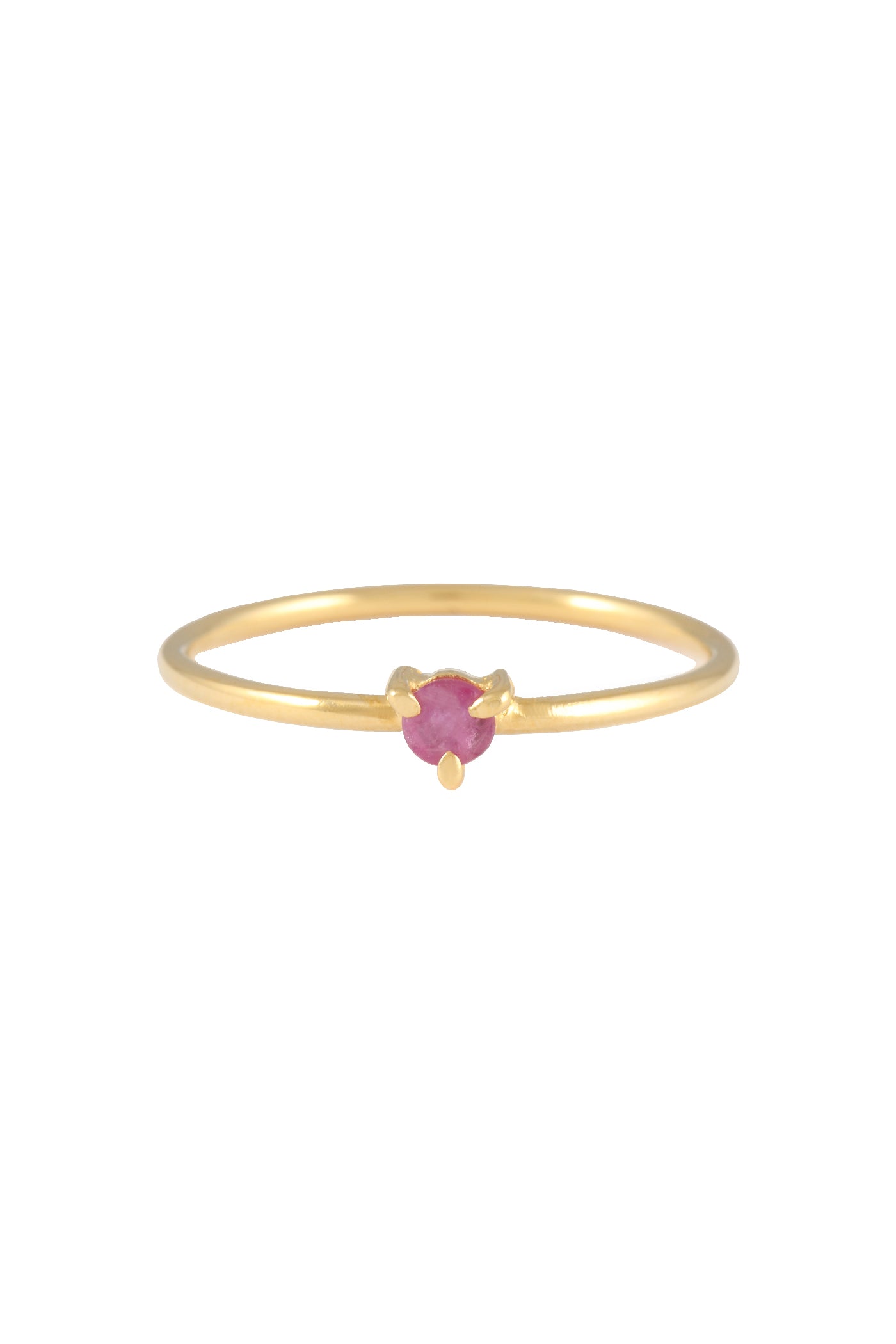 Solid Gold Thin ring with 3 mm stone