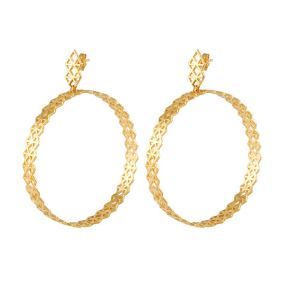 Life Force large hoop earrings. Silver, gold-plated