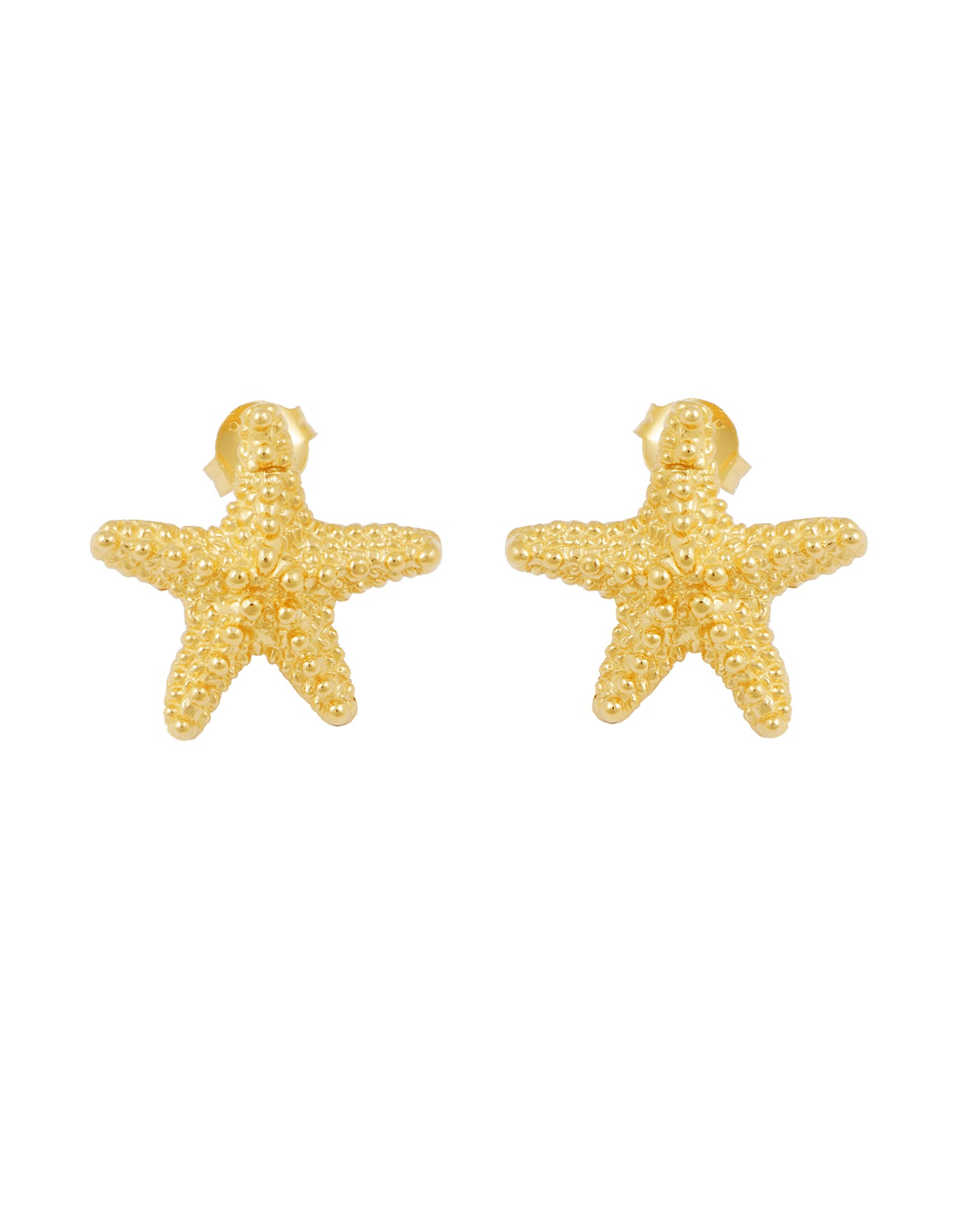 Sea Star stud earrings. Silver, gold-plated