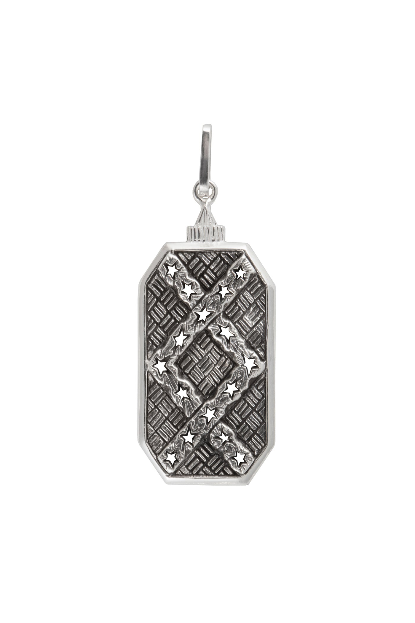 Inguz power men's pendant. Silver, oxide