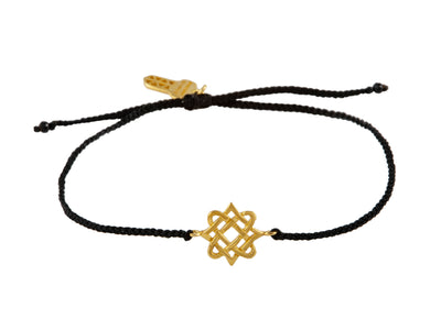 String bracelet with Lada star talisman mini. Gold plated