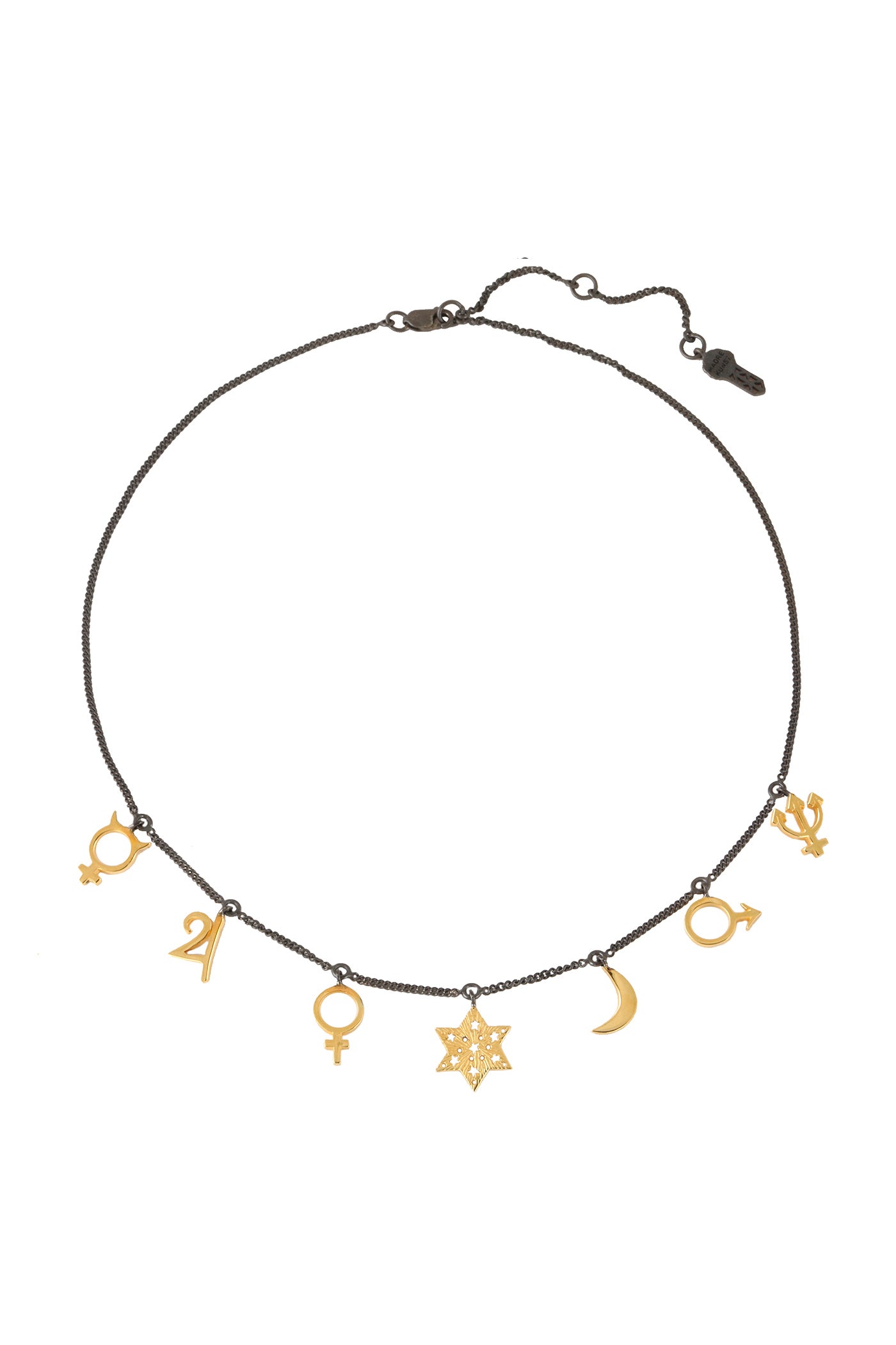 Heavenly princess choker. Silver, gold-plated, oxidized