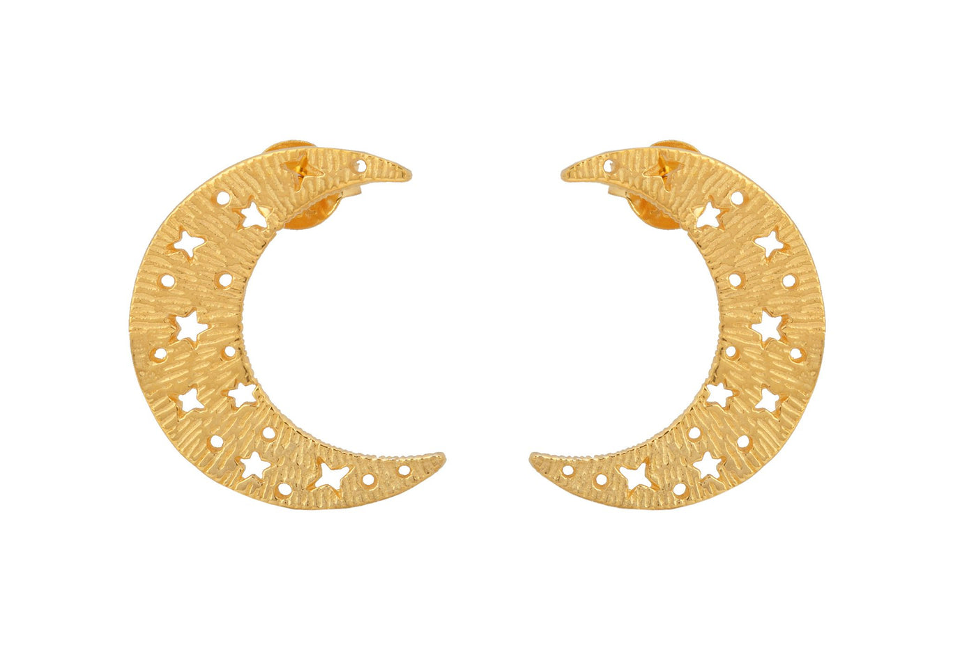 Earrings "Medium Moons". Gold plated