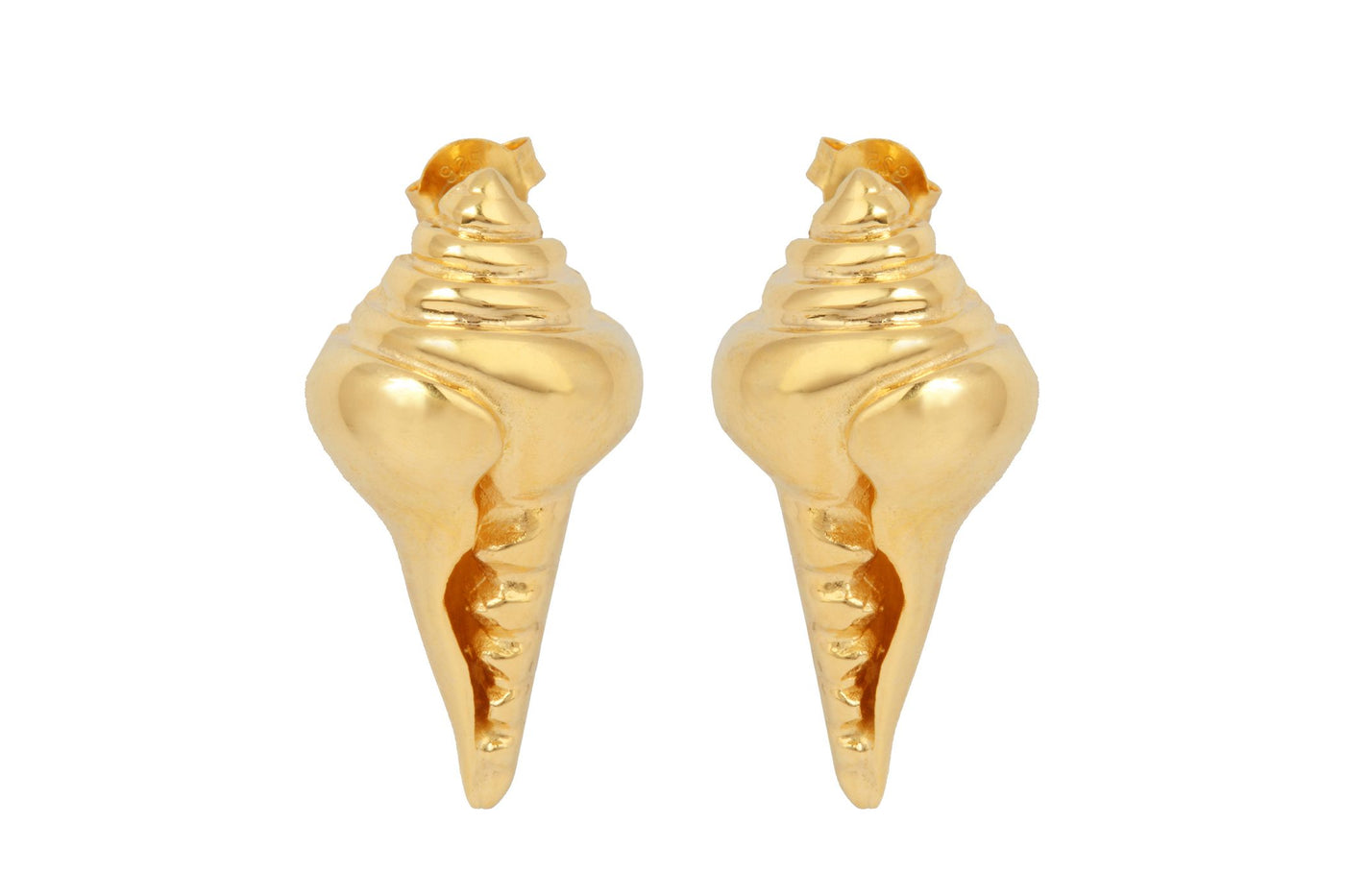 Earrings "Shell". Gold plated silver