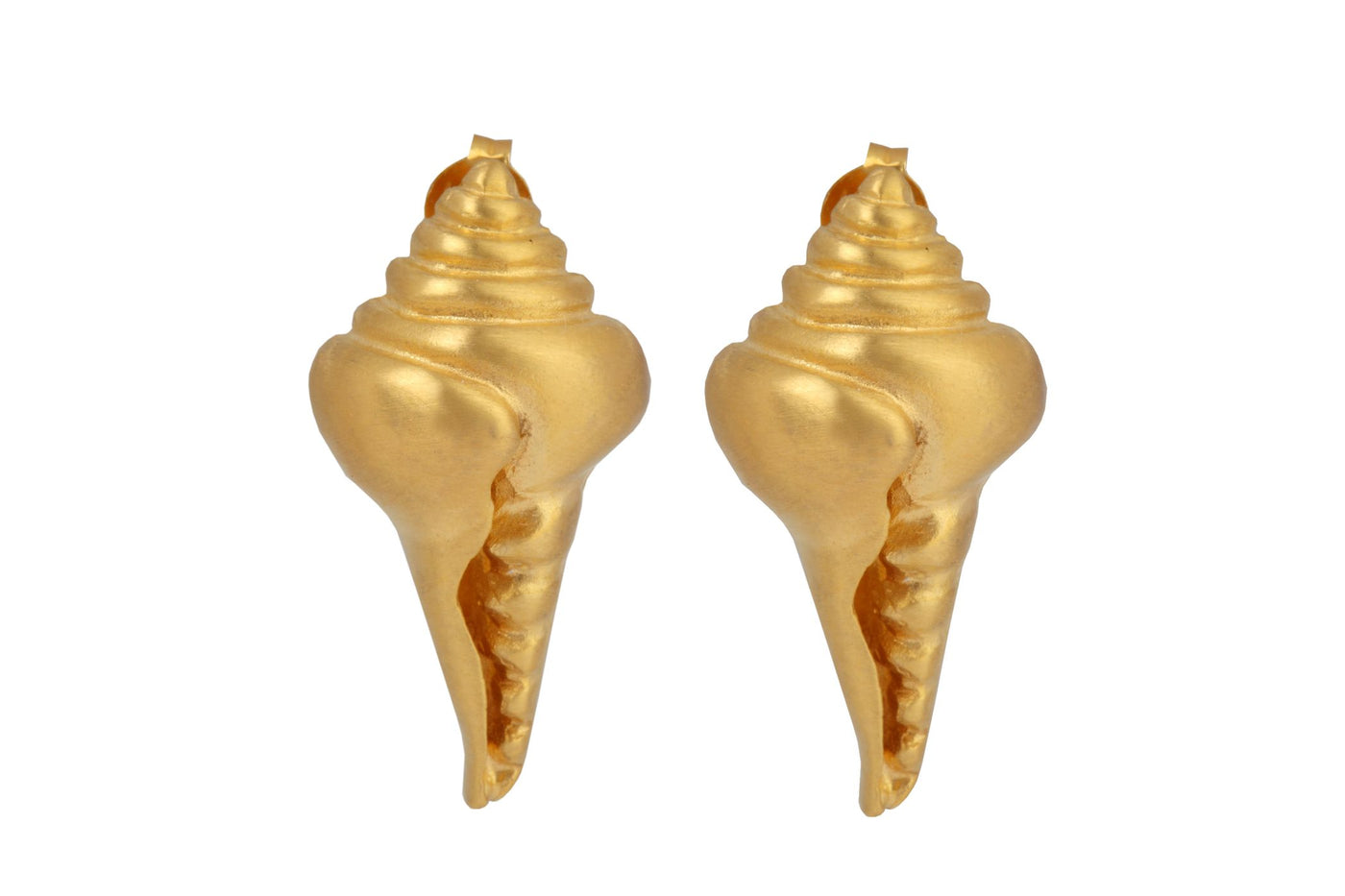 Earrings "Shell". Matte gold vermeil