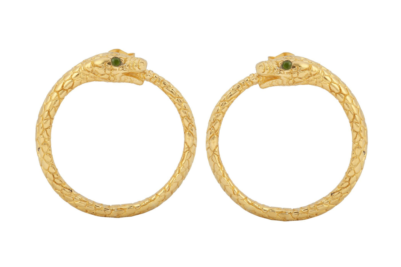 Earrings "Snake". Gold plated