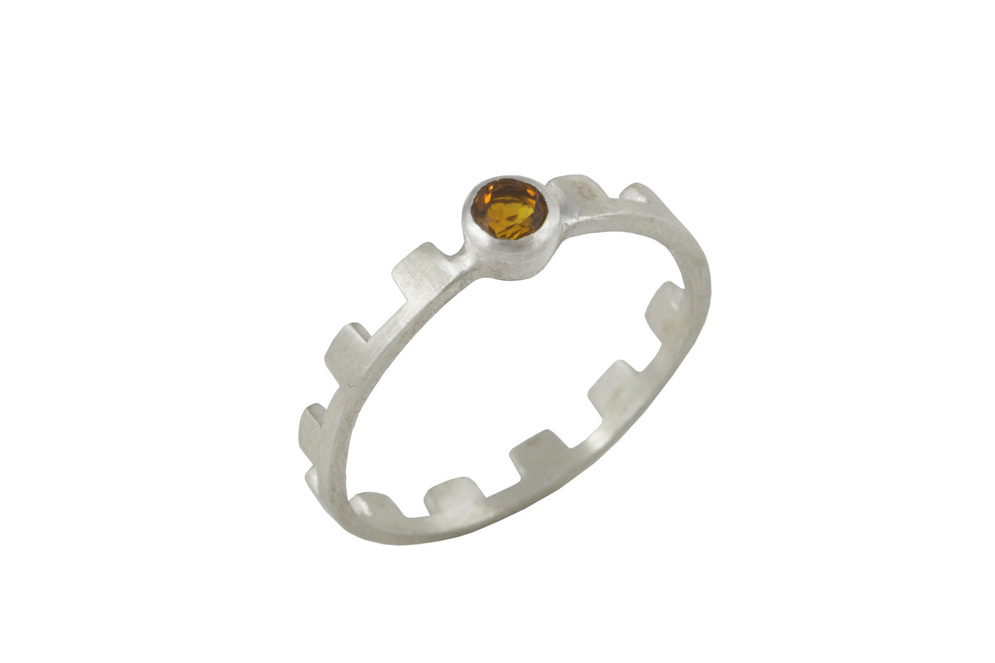 Ring with elements - Earth. Silver, yellow citrine
