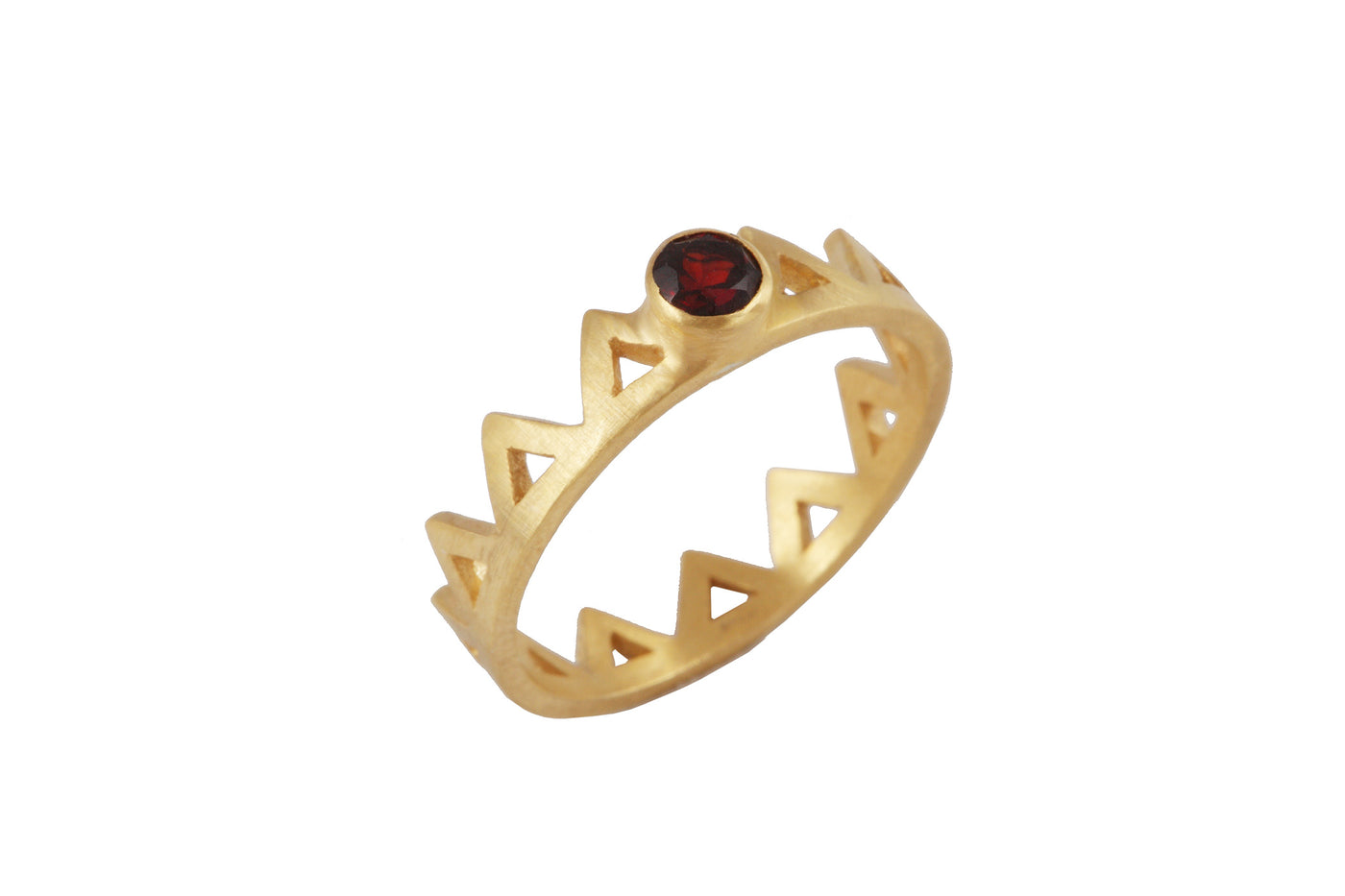 Ring with elements - Fire. Silver, red garnet