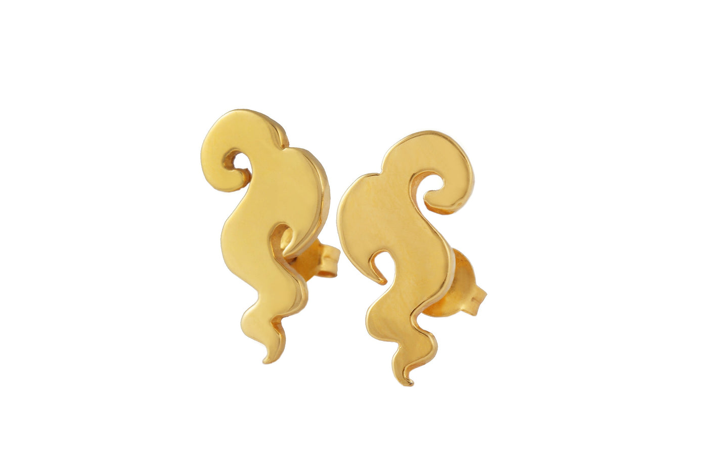 Cloud studs. Gold plated