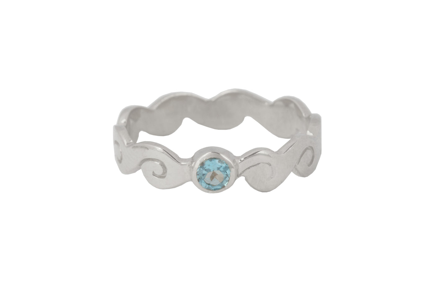 Ring with elements - Water. Silver,  blue topaz