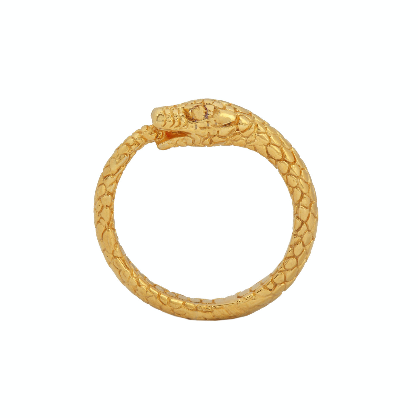 Solid gold Ring "Snake" without stones