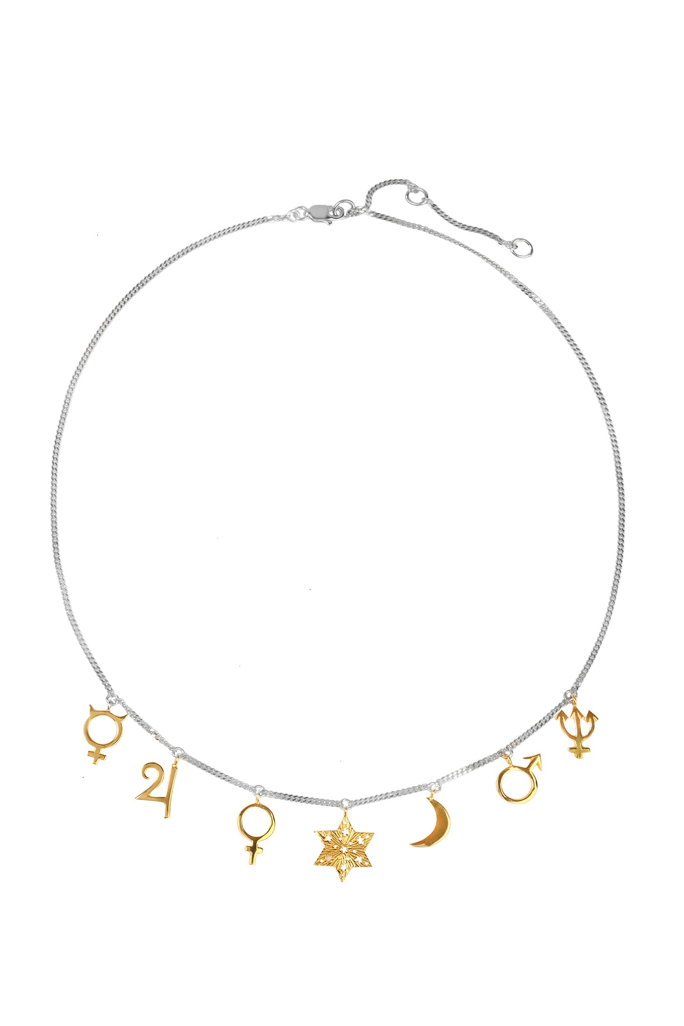 Heavenly princess choker. Silver, partly gold-plated