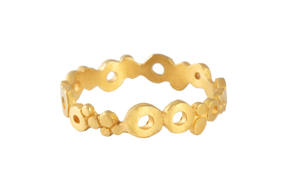 Ring with elements - Air. Gold plated