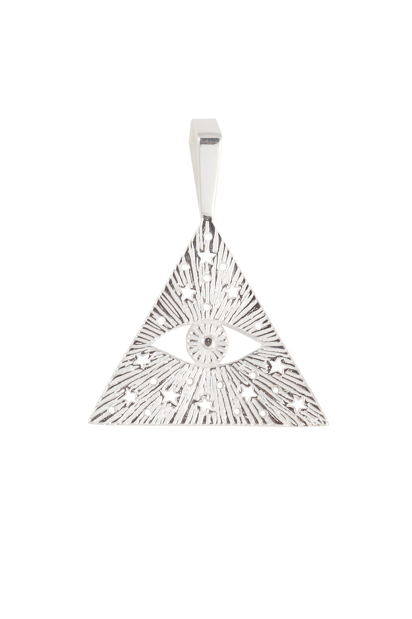 All-seen-eye pendant for men. Silver