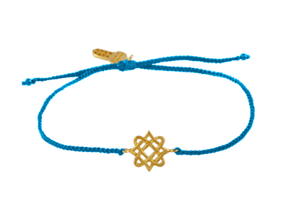 String bracelet with Lada star talisman mini. Gold plated