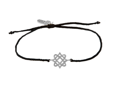 String bracelet with Lada star talisman mini. Silver