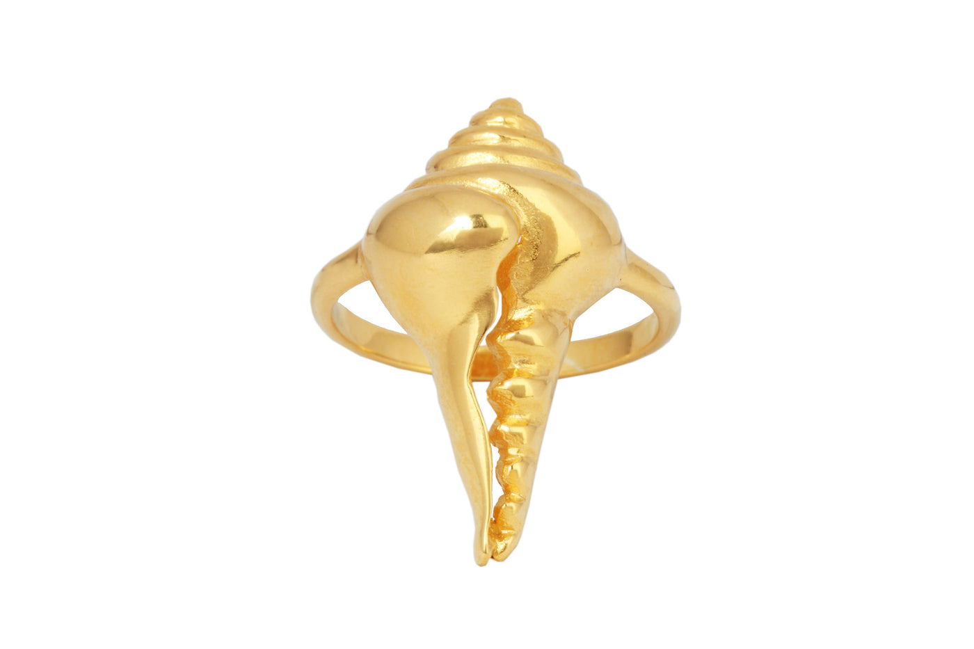 Ring "Shell". Gold plated silver