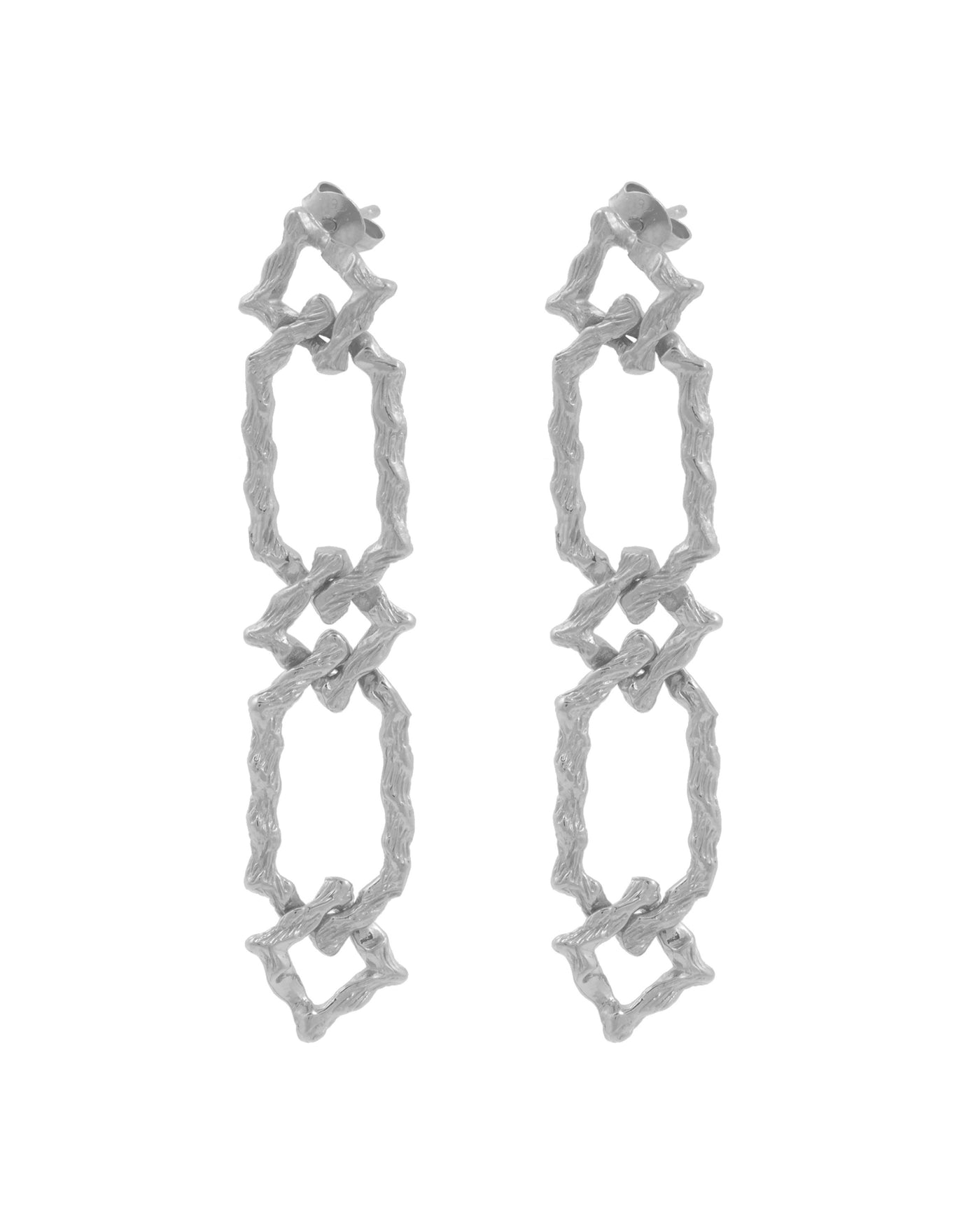 Silver Linked Chain Earrings