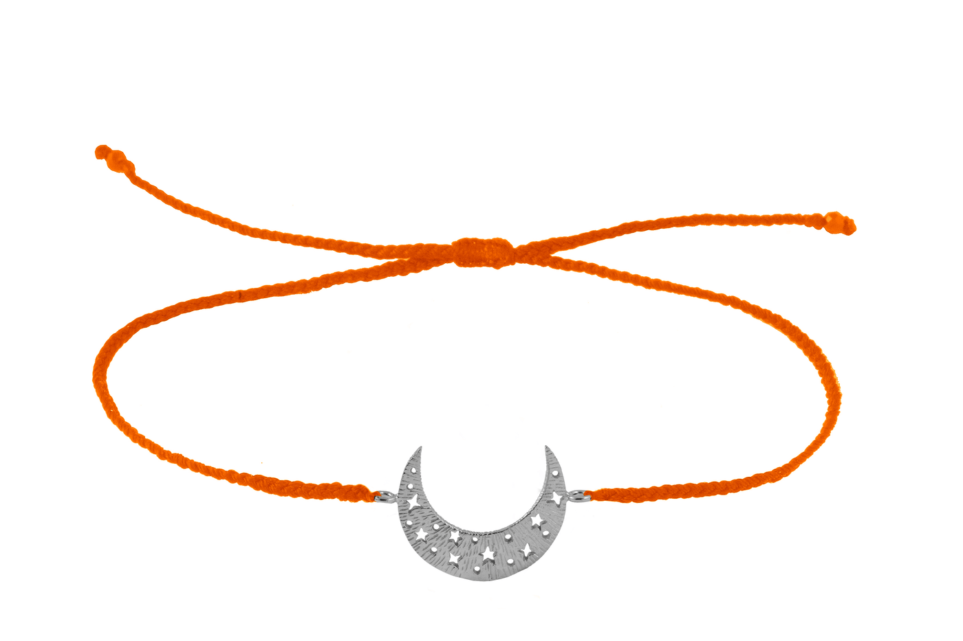 String bracelet with Moon amulet. Silver