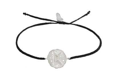 String bracelet with Perth runic medallion talisman. Silver