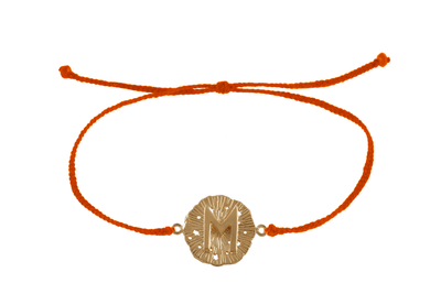 Sting bracelet with runic medallion amulet Ewaz. Gold plated