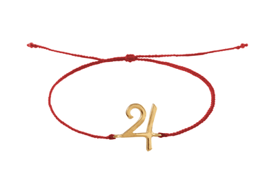 String bracelet with Jupiter amulet. Gold plated