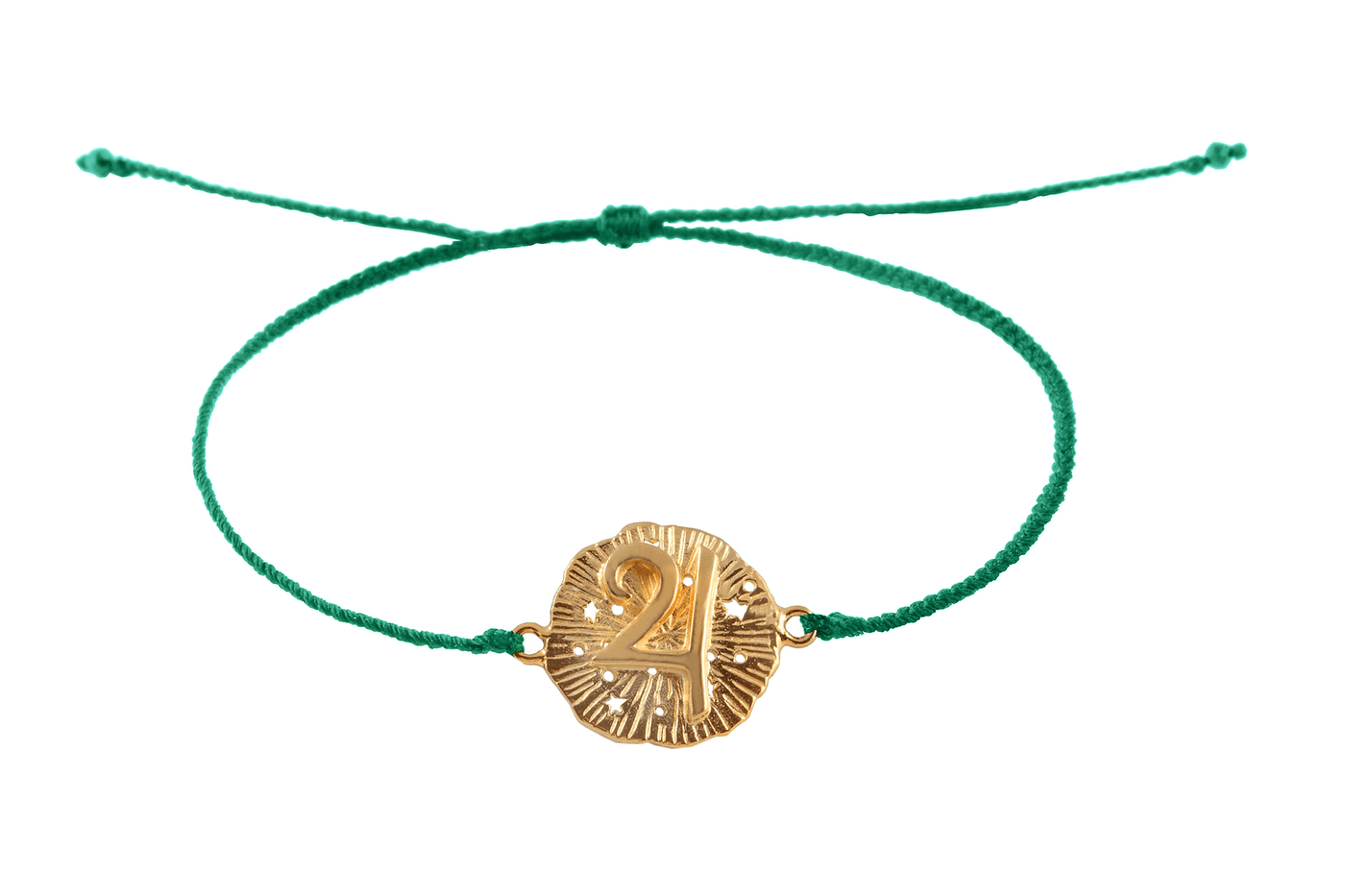 String bracelet with Jupiter medallion amulet. Gold plated