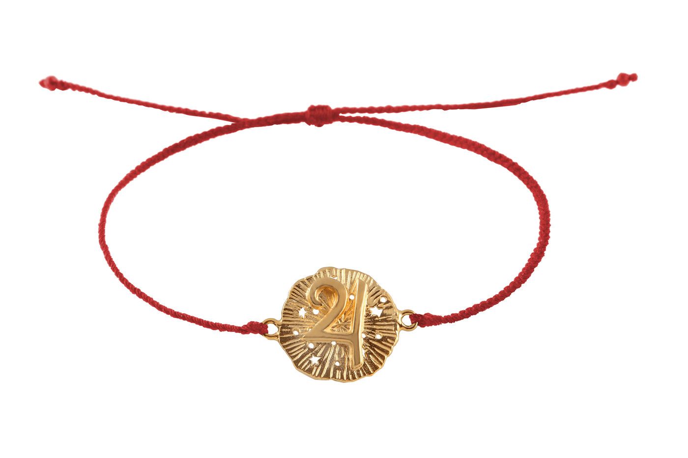 String bracelet with Jupiter medallion amulet. Gold plated