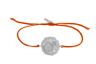 String bracelet with Mars medallion amulet. Silver