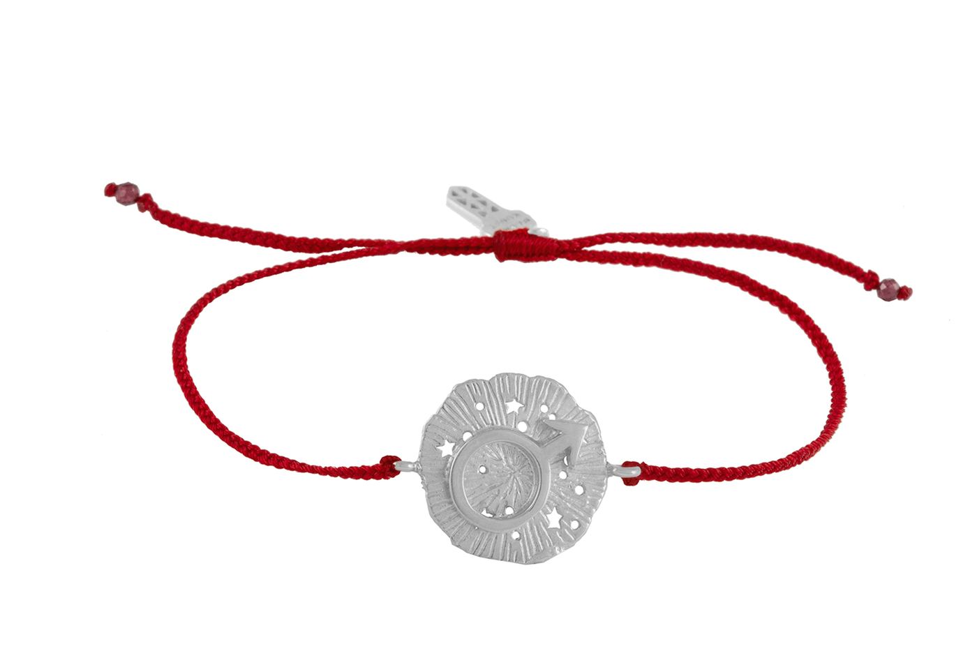 String bracelet with Mars medallion amulet. Silver