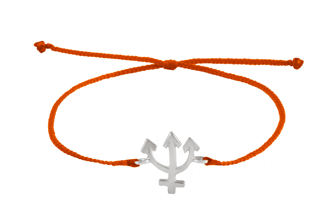 String bracelet with Neptune amulet. Silver