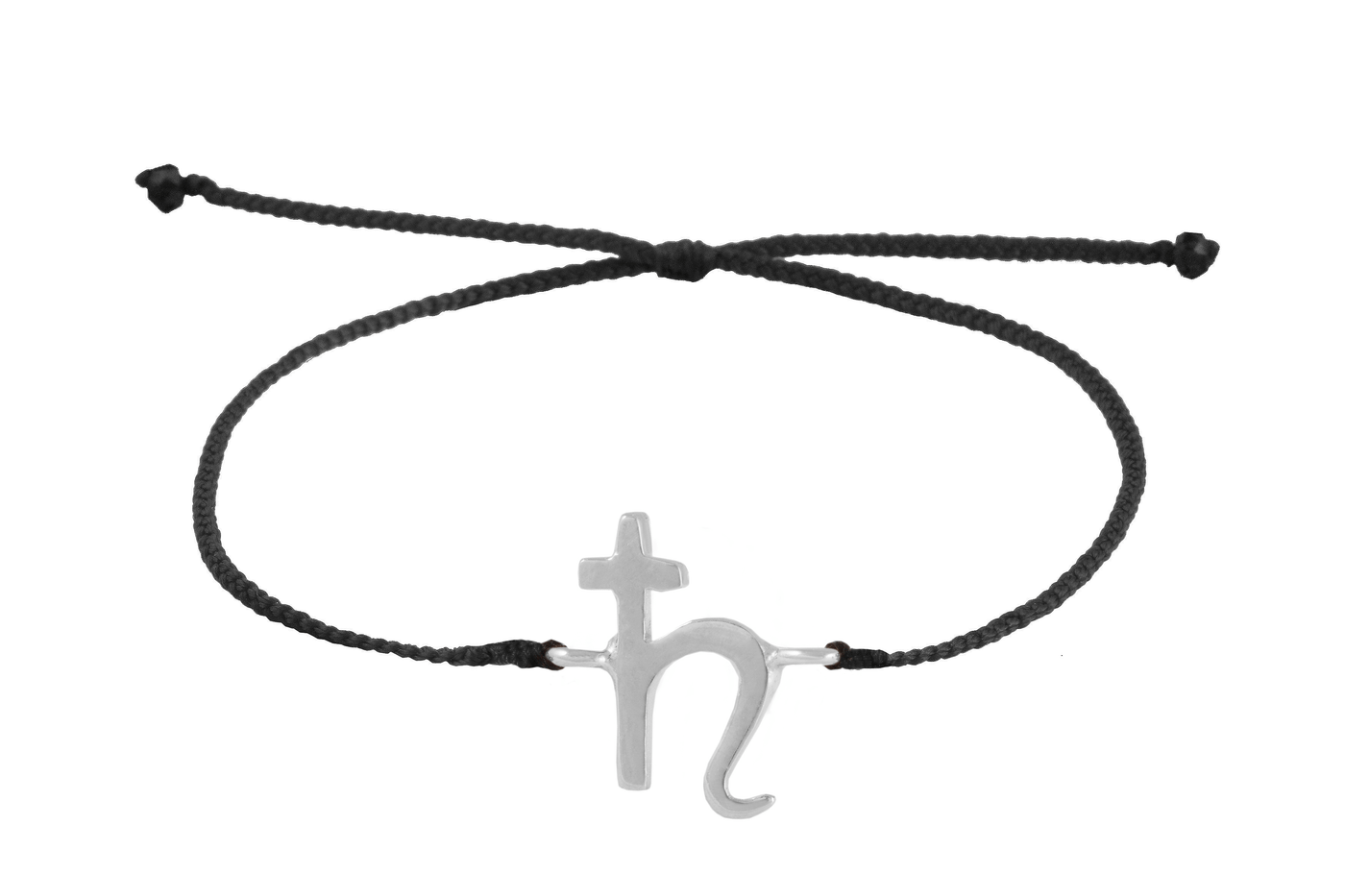 String bracelet with Saturn amulet. Silver