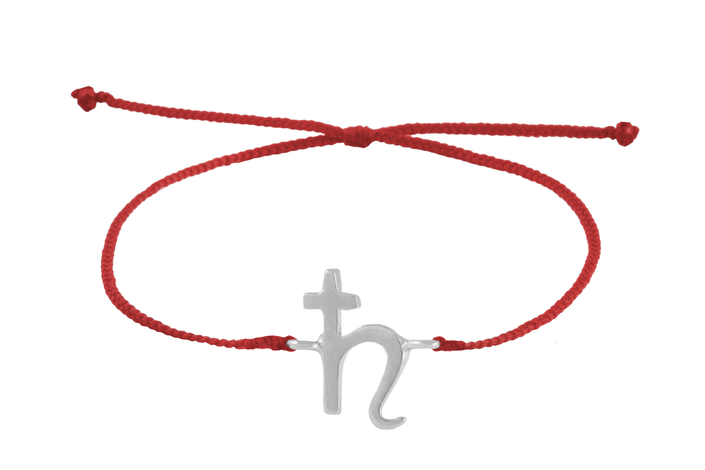 String bracelet with Saturn amulet. Silver