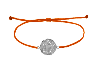 String bracelet with Saturn medallion amulet. Silver