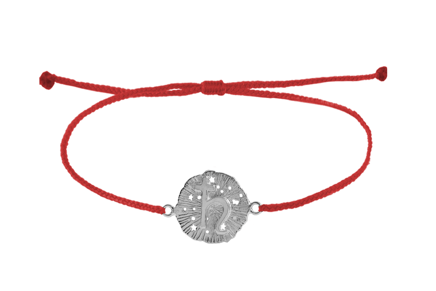 String bracelet with Saturn medallion amulet. Silver