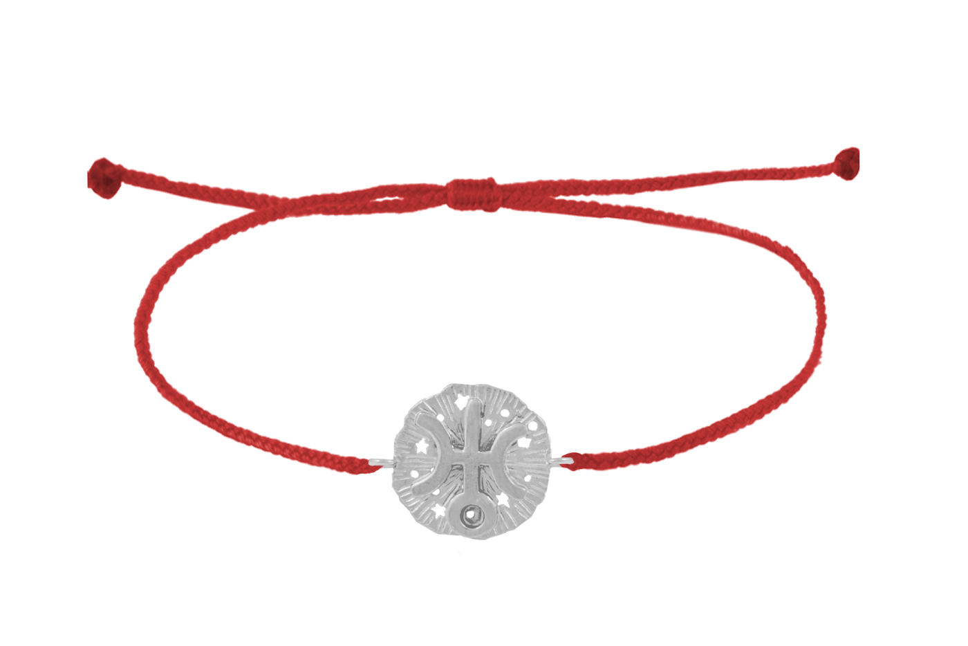 String bracelet with Uranus medallion amulet. Silver
