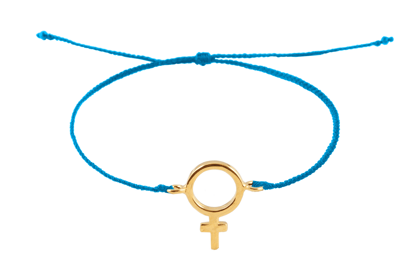 String bracelet with Venus amulet. Gold plated