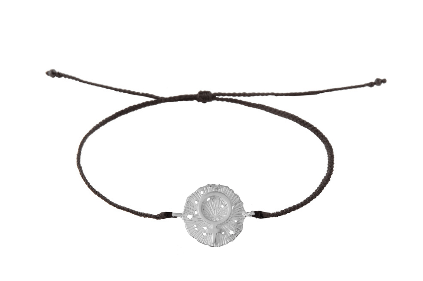 String bracelet with Venus medallion amulet. Silver