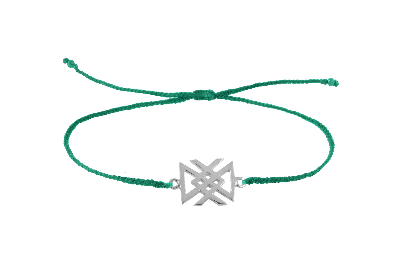 String bracelet with bind rune "Health amulet". Silver