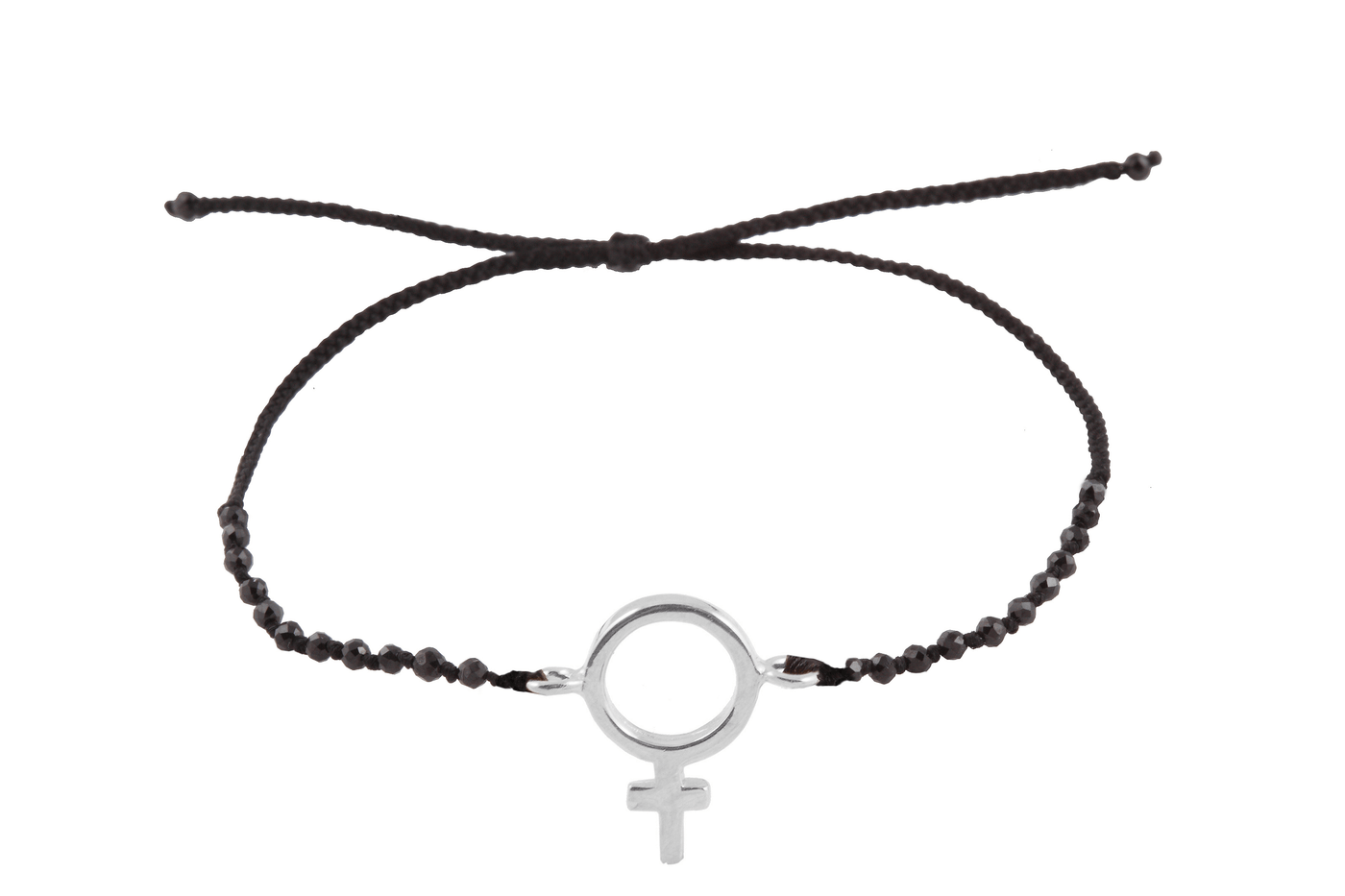 Venus amulet bracelet with beads. Silver