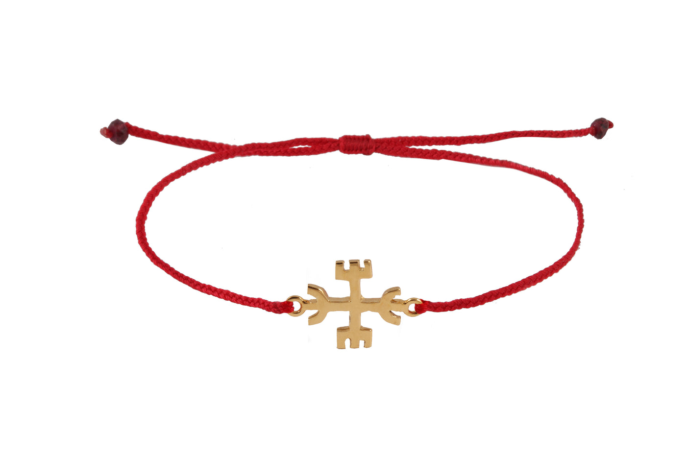String bracelet with bind rune "Protection amulet". Gold plated