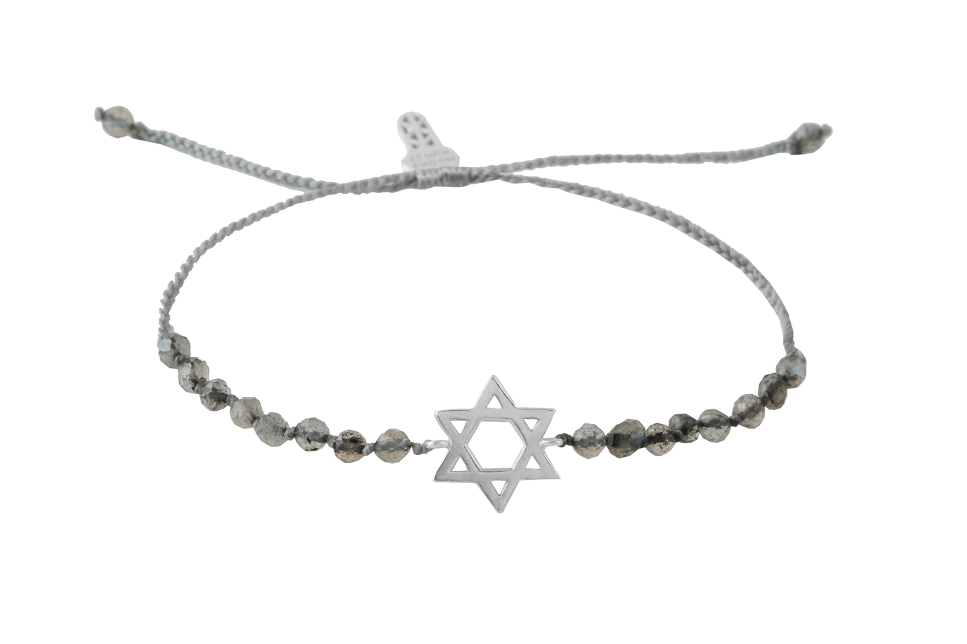 David star talisman bracelet with beads. Silver
