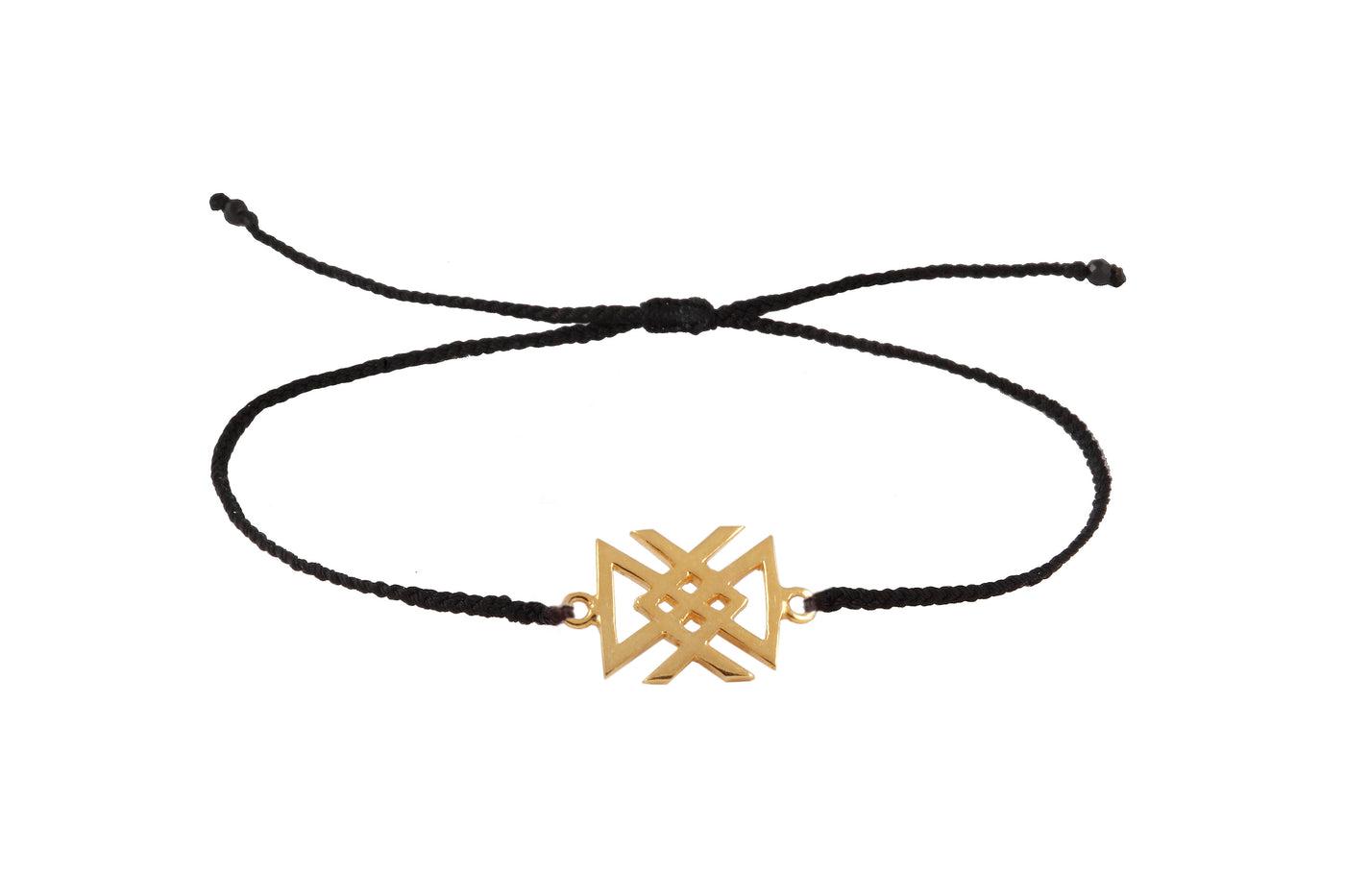 String bracelet with bind rune "Health amulet". Gold plated