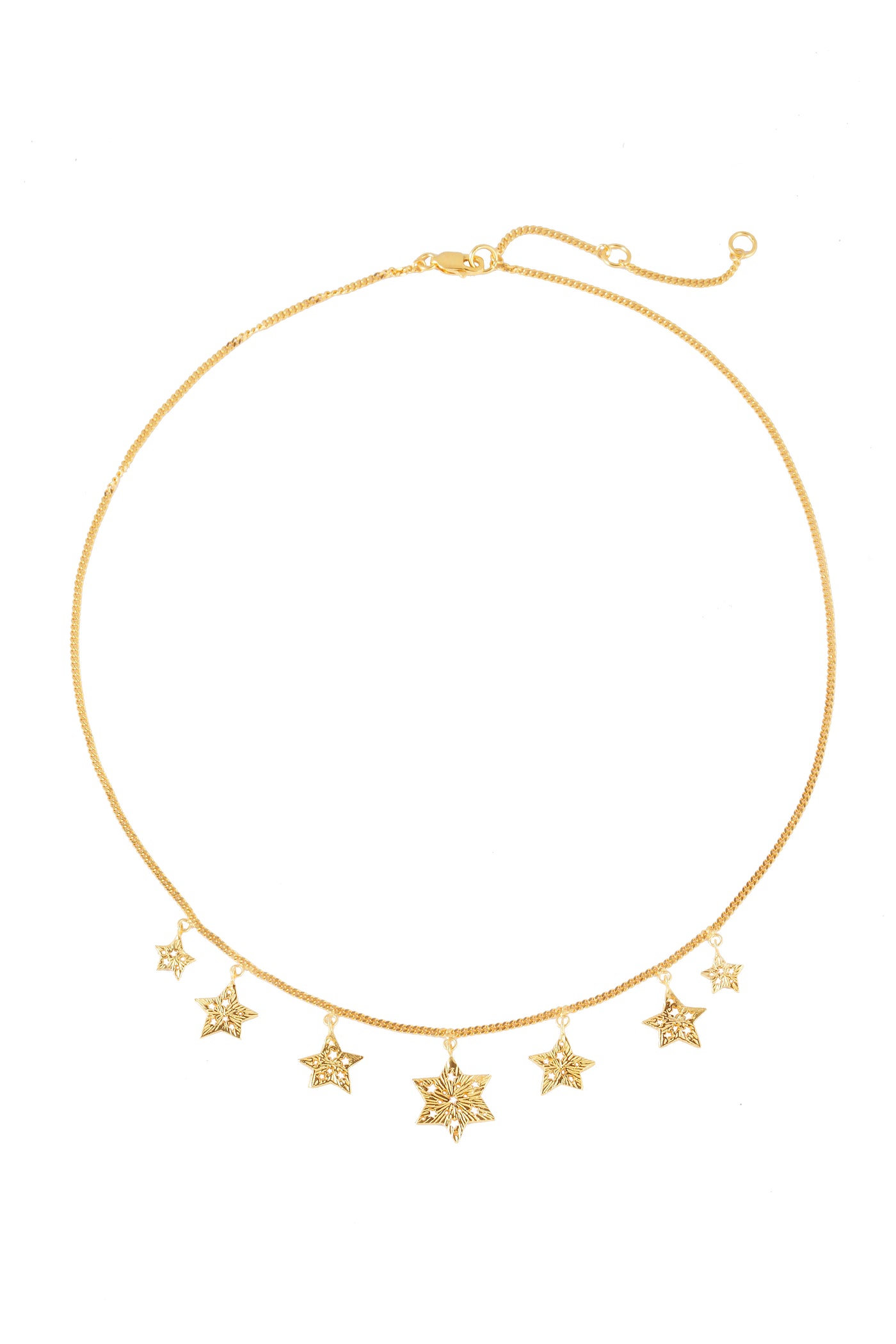 7 stars necklace. Silver, gold-plated