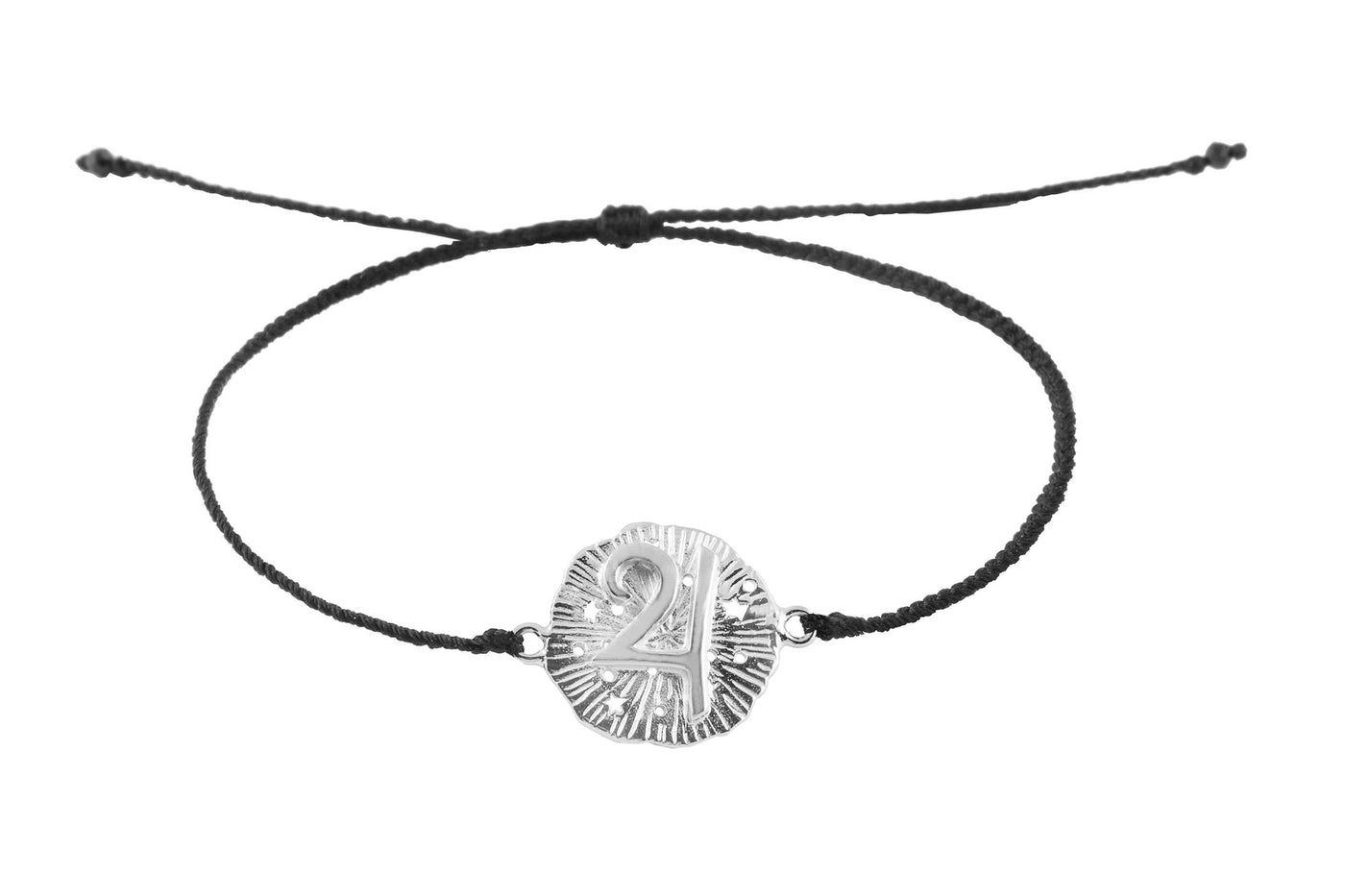 String bracelet with Jupiter medalion amulet. Silver