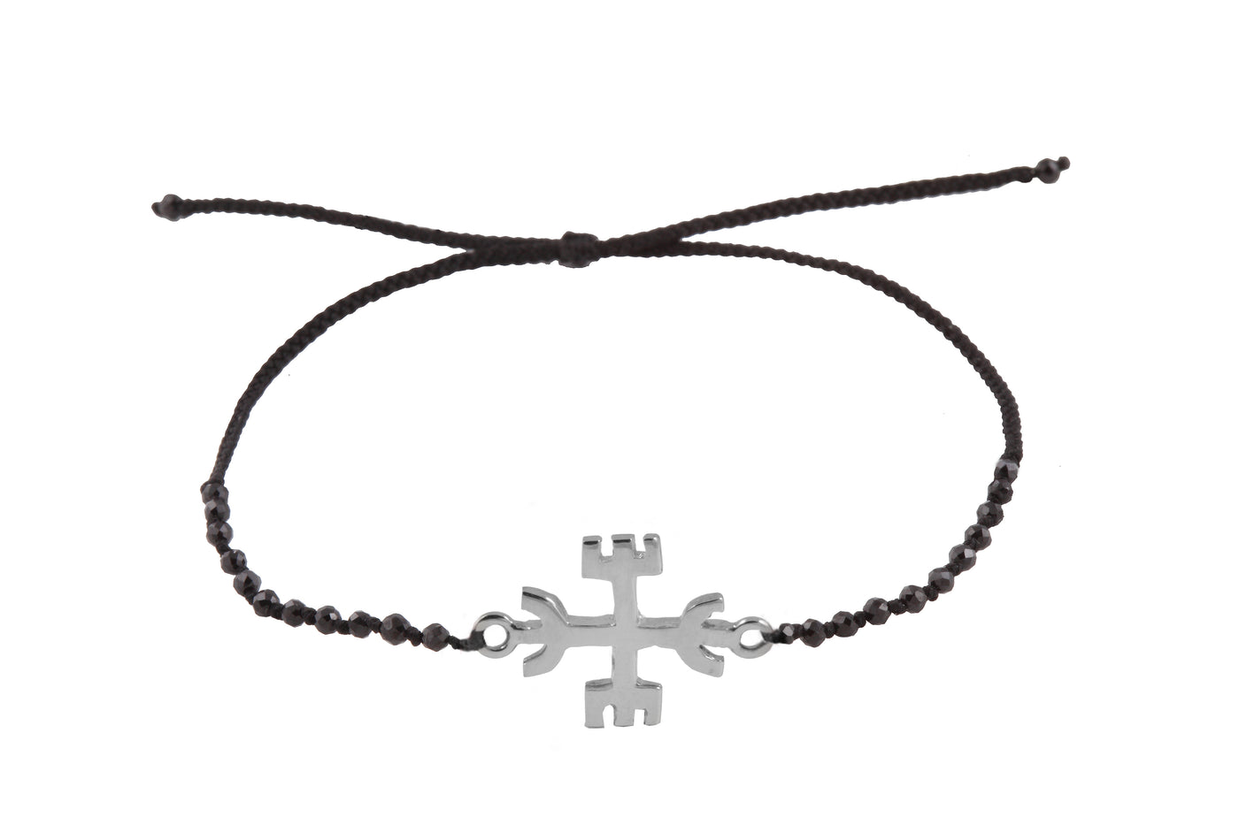 Bind rune "Protection amulet" bracelet with beads. Silver
