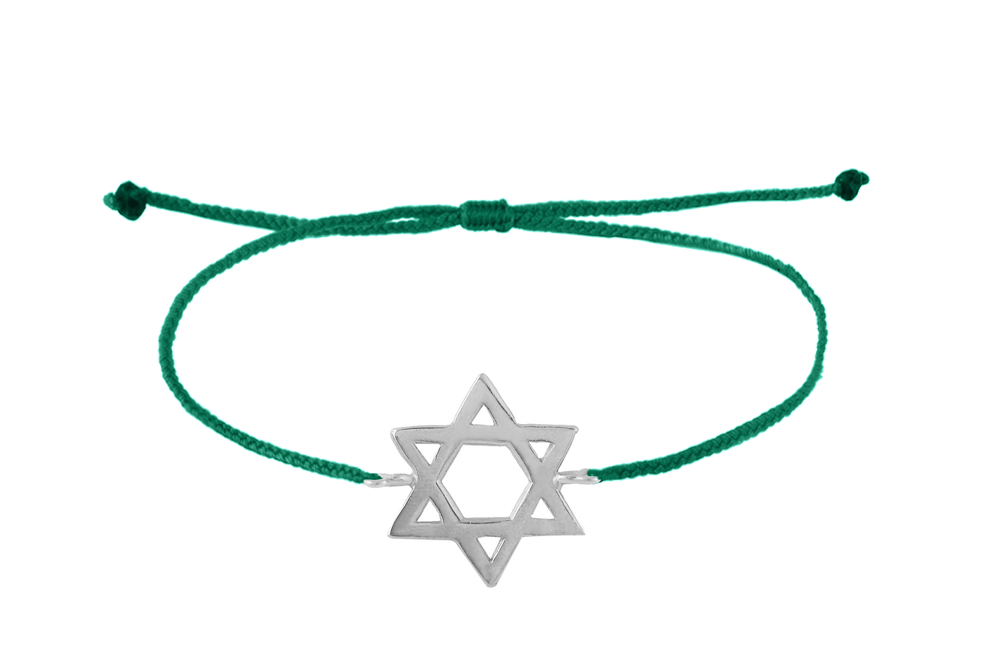 String bracelet with david star amulet. Silver