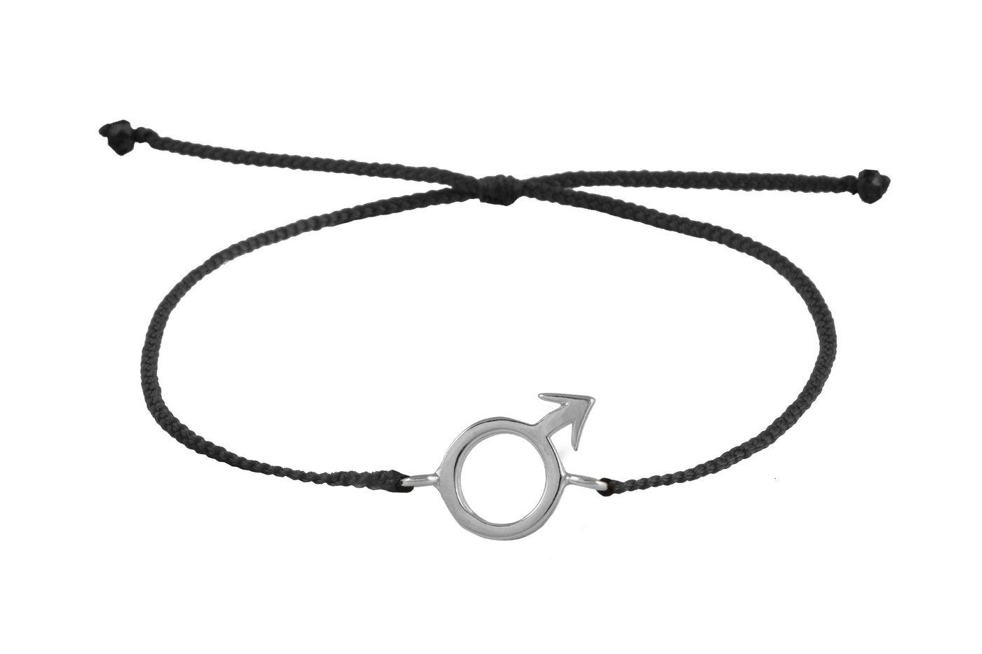 String bracelet with Mars amulet. Silver